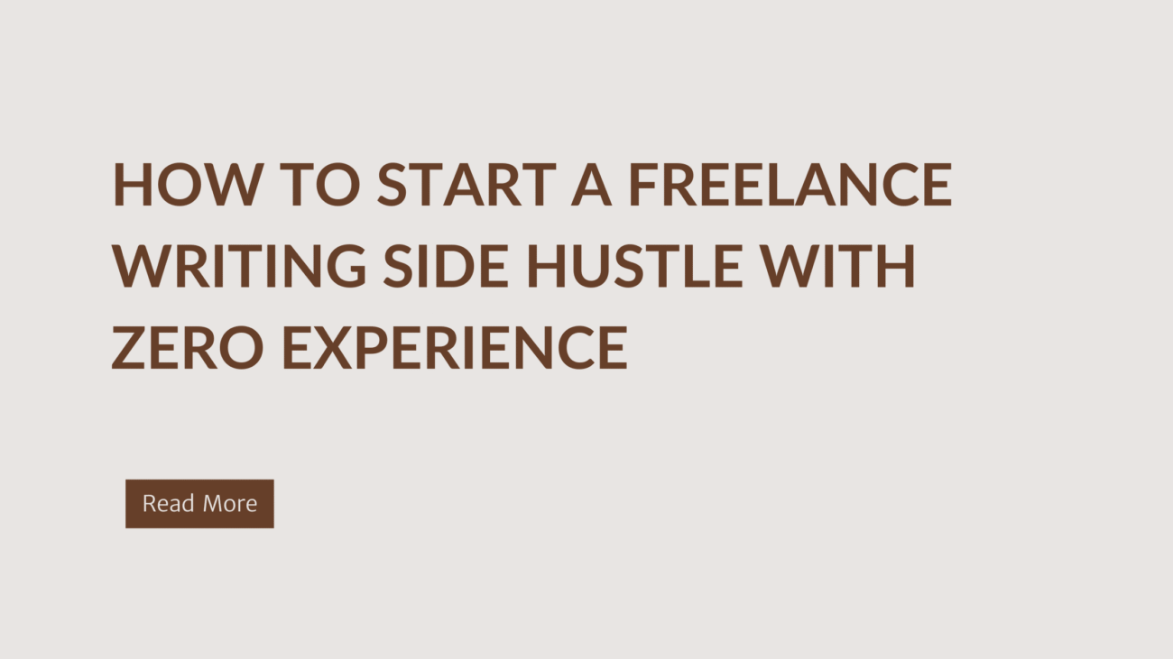 Freelance Writing Side Hustle workspace with laptop and coffee