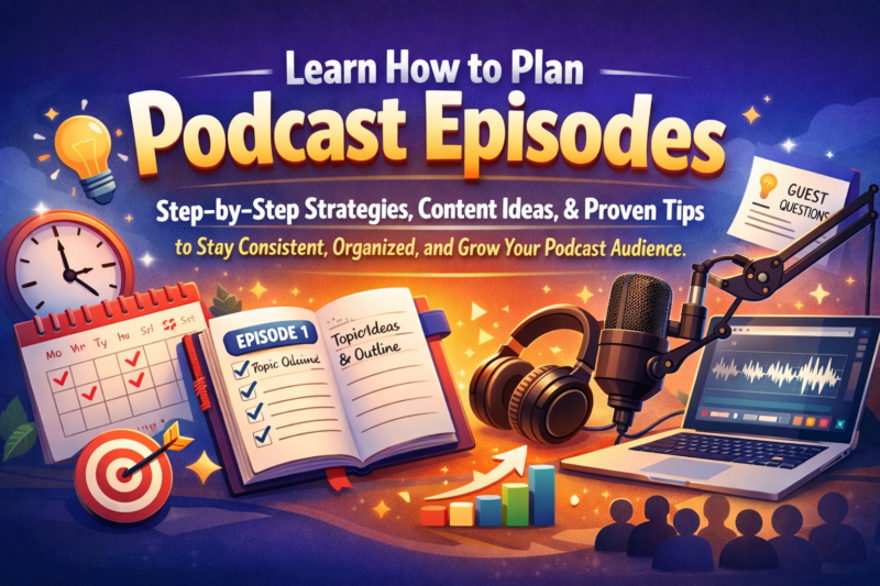 Learn How to Plan Podcast Episodes with step-by-step strategies, content ideas, and proven tips to stay consistent, organized, and grow your podcast audience.